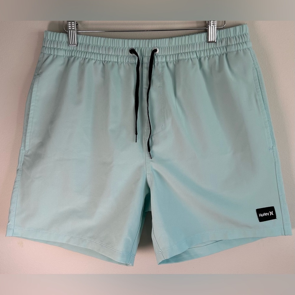 Hurley Mens Board Shorts Size M Seafoam Green Swim Trunks Beach EUC